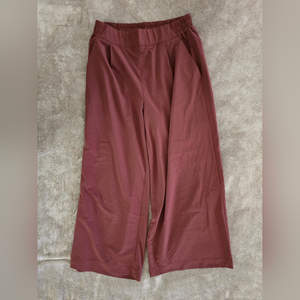 Athleta Women's Wide-Leg Pants in Burgundy